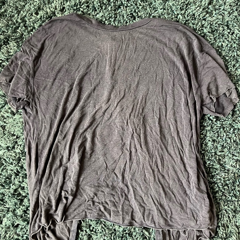 don’t ask why open back navy blue t shirt fits like a small